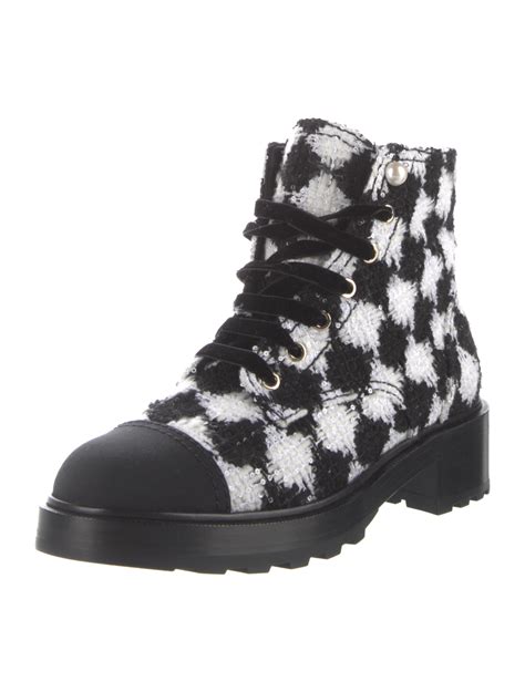 chanel combat boots black|chanel interlocking boots.